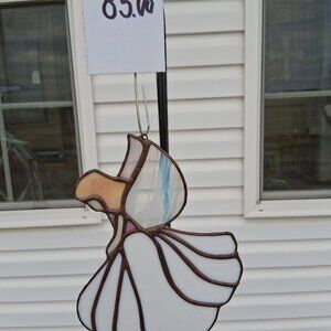 Angel white sun catcher with copper patina